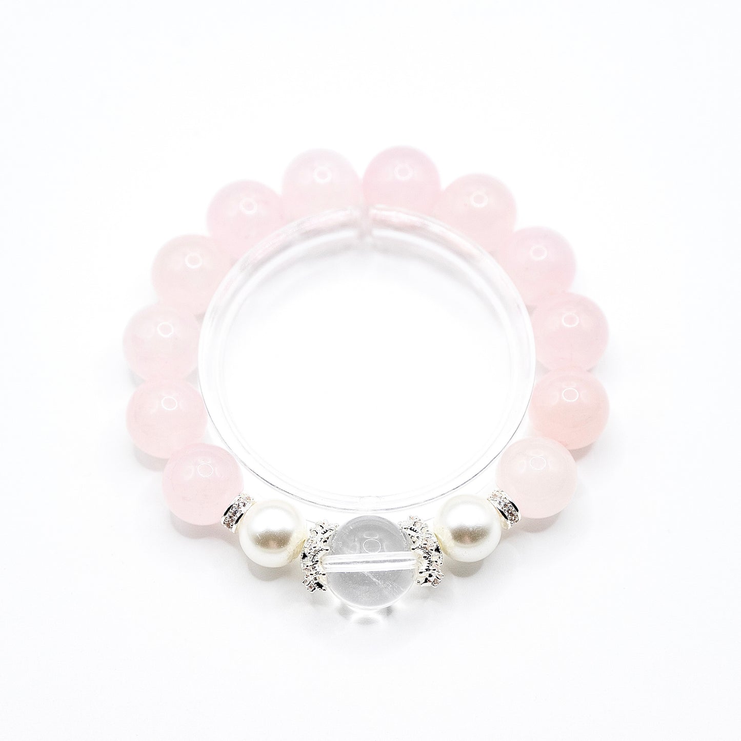薄暮の海辺｜ローズクォーツ × 水晶ブレスレット