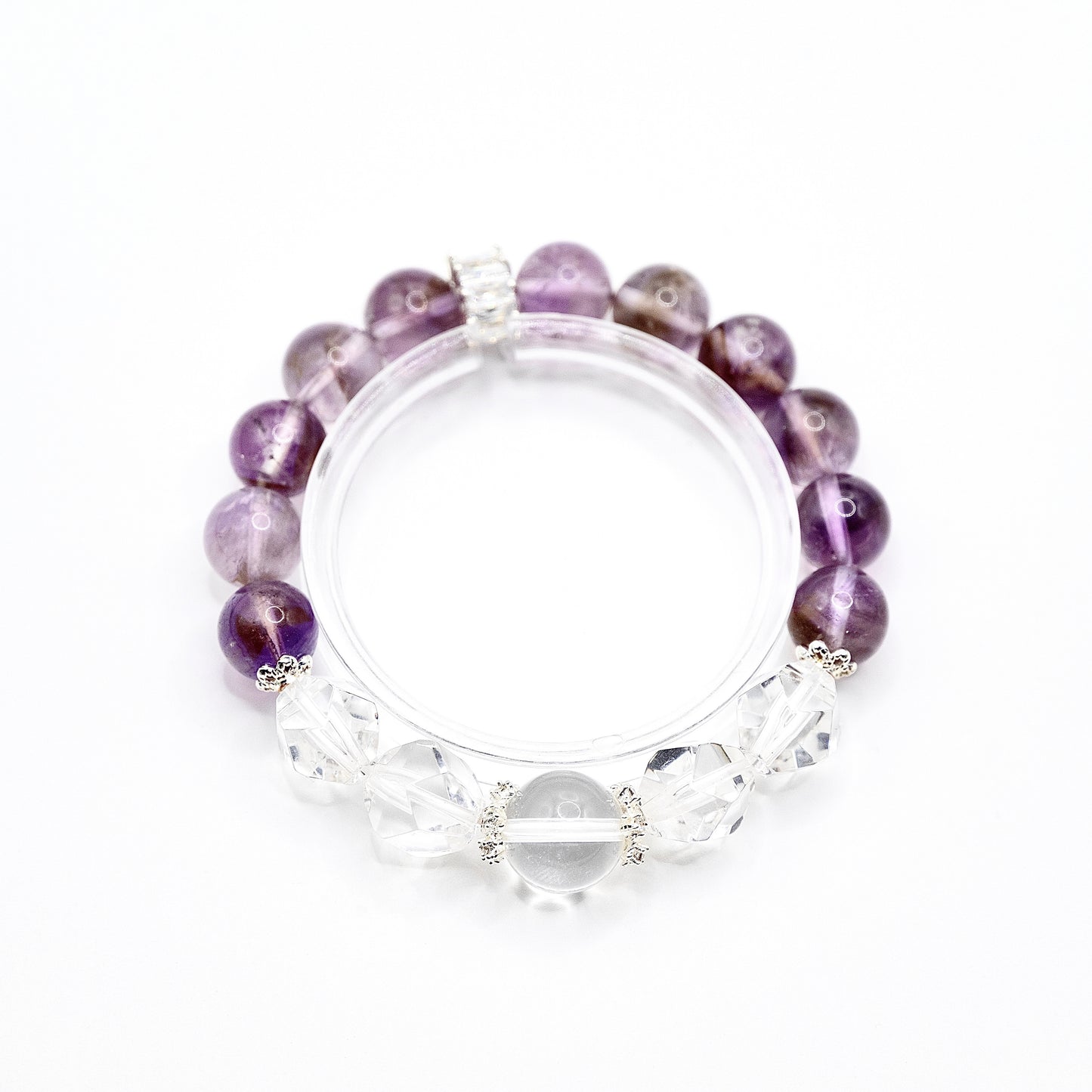 宵の波｜アメジスト × 水晶ブレスレット