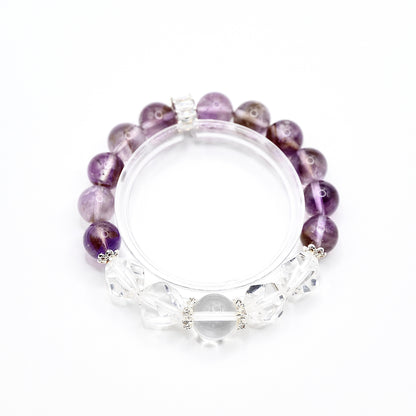 宵の波｜アメジスト × 水晶ブレスレット