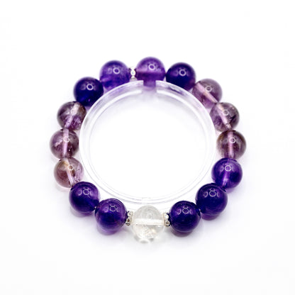 紫宵（ししょう）｜アメジスト × 水晶ブレスレット