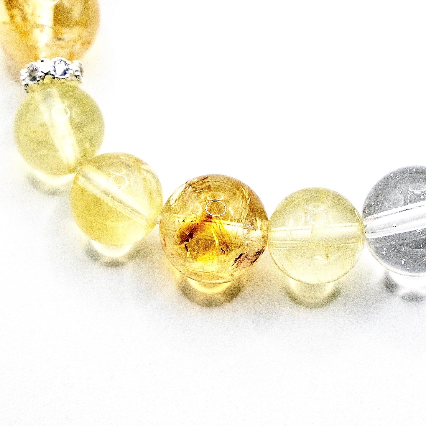 金葉の余光｜シトリン  × 水晶ブレスレット
