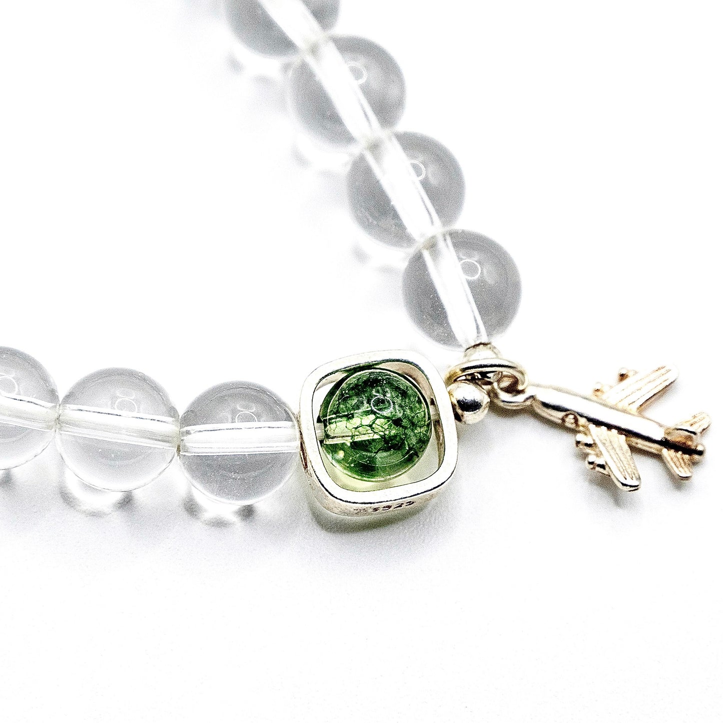 翠のたより｜水晶×グリーンファントムブレスレット