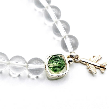 翠のたより｜水晶×グリーンファントムブレスレット