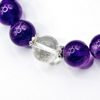 紫宵（ししょう）｜アメジスト × 水晶ブレスレット