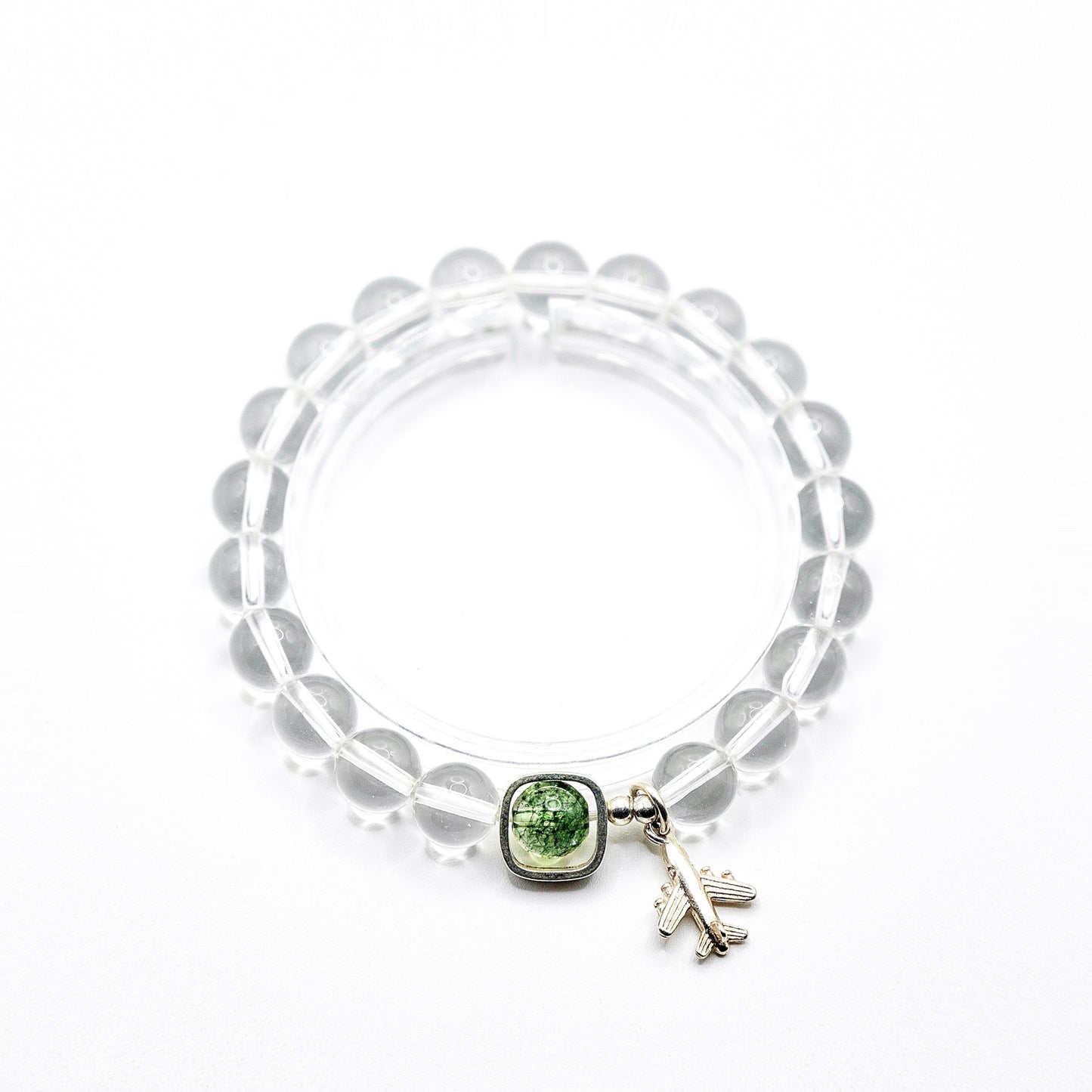翠のたより｜水晶×グリーンファントムブレスレット